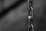 Close-up of sliver chain links